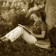 Girl by tree